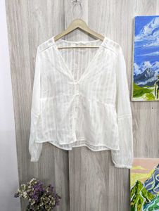 Stradivarius White Flared Top