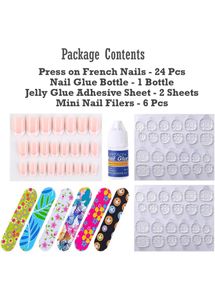 French Nails 24pc (free Stickers)