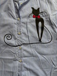 Striped Cat Graphic Shirt