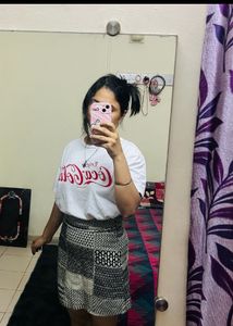 Black Patterned Skirt