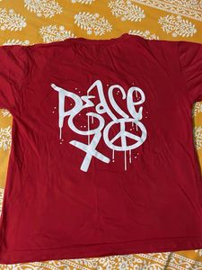 Unisex Red T-Shirt Oversized
