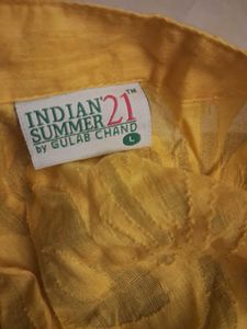 YELLOW MIRROR WORK KURTA