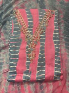 Pink &amp; Grey Dress Material