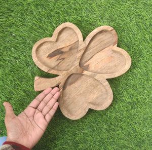 Wooden Cloverleaf Serving Tray/ Cheese Platter