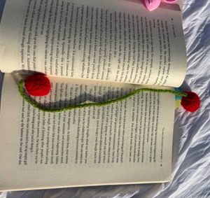 Crochet Cherry Key Chain+ Book Marker + Hair Tie