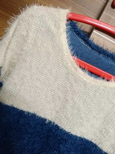 Cozy Two-Tone Fuzzy Sweater