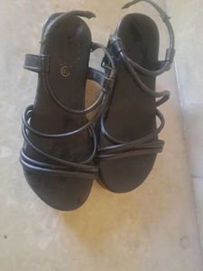 Black Multi-Strap Platform Sandals