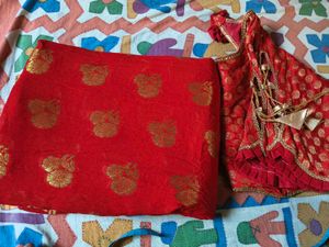 Red Jari Woven Saree