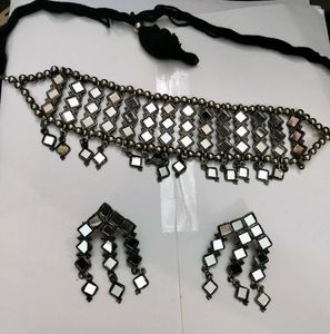Afghani Mirror work Jewellery Set