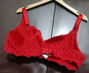 Red Floral Lace Bra For 42 Bust