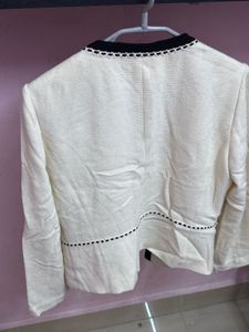 Vintage Cream &amp; Black Trim Blazer