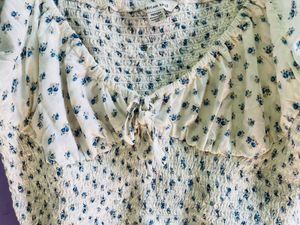 White Floral Crop Top