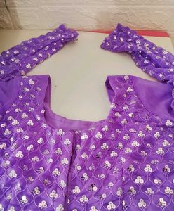 Purple Embellished Lehenga Skirt