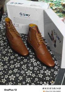 Height Increasing COWBOY Ankle Zipper Brogue Boots