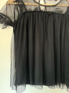 Black Sheer Ruffle Top