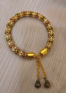 Vintage Gold Tone Multicolour Bangle