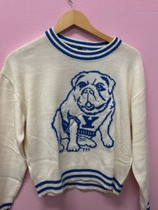 Bulldog Graphic Knit Sweater