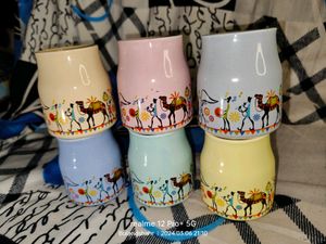 Actus Posse Pack of 6 Ceramic Fancy Tea Cup set Wi