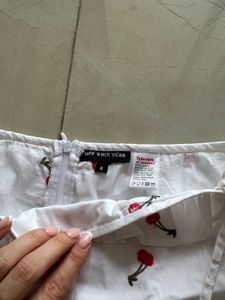 Cherry Embroidered Tie Frill Skirt, How When Wear