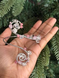 rose quartz and pink onyx arm cuff