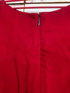 Red embroidered party wear Jumpsuit