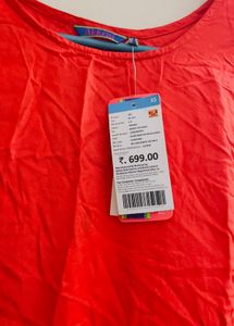Red  Top With Sleeves