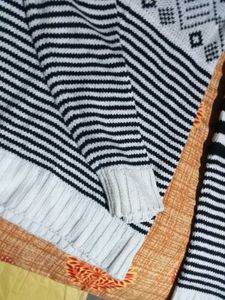 Patterned Turtleneck Sweater