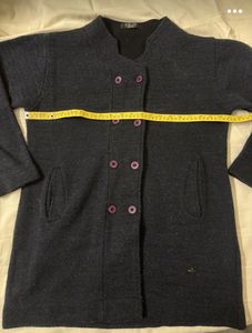 Double Breasted Wool Blend Cardigan Coat