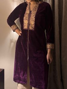 Velvet Kurta with Embroidery