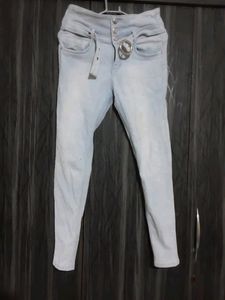 High Waist Light Blue Jean's