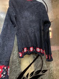 High Nevk Black Warn Sweat
