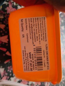 Square Plastic Food Container w/ Lid