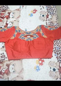 Red Embroidered Blouse
