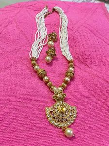 Elegant Pearl &amp; Gold Jewelry Set