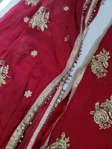 Red Colour Complete Dupatta Set