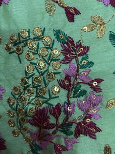 Green Floral Pouch