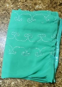 Green Embellished Dupatta