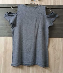 Striped Cold Shoulder Top
