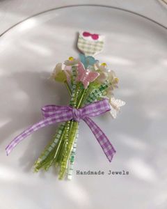 Beaded Floral Bouquet Keychain