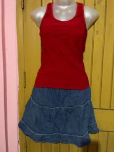 Set Of Top And Mini Skirt