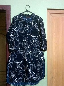 Abstract Print Shirt Dress