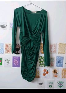 Green Knot In Front Dress