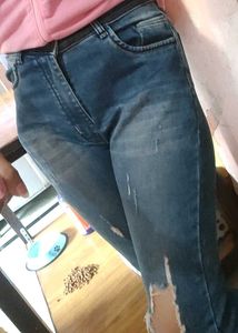 Ripped Knee Denim Jeans
