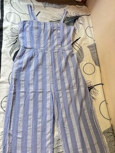 Blue Striped Jumpsuit