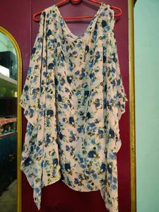 Floral Print Cold Shoulder Top