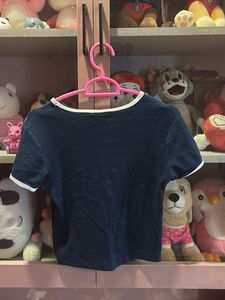 Navy Blue Cute Crop Tee
