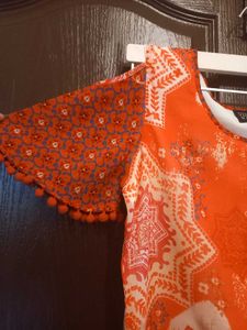 Cold Shoulder Top With Tassle Details