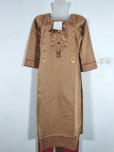 Nude And Maroon Kurta Ser (Women&#39;s)