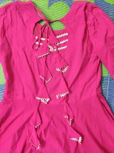 Pink Salwar Suit with Dupatta Flare 5 Meter
