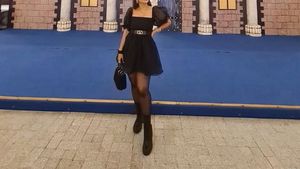 Black Puff Sleeve Mini Dress